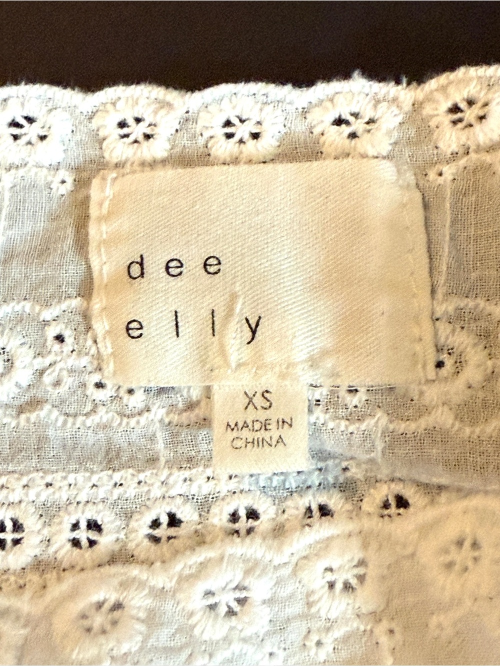 Dee Elly White Eyelet Lace Square Neck Peplum Crop Tank Top TMS1153IMK-A XS - Picture 3 of 8